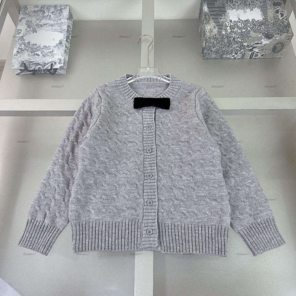 Top baby Knitted cardigan autumn child sweater kids designer clothes Belt bow decoration girl boy Jacket A832X23N222-image-1083570543