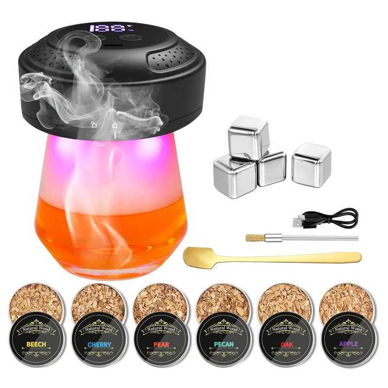 ABBO-RY Electric Whiskey Smoker Kit Featuring LED Screen Ambient Light 4 Ball Cubes 6 Wood Chips-Ideal Gift For Y251107-image-1083606140