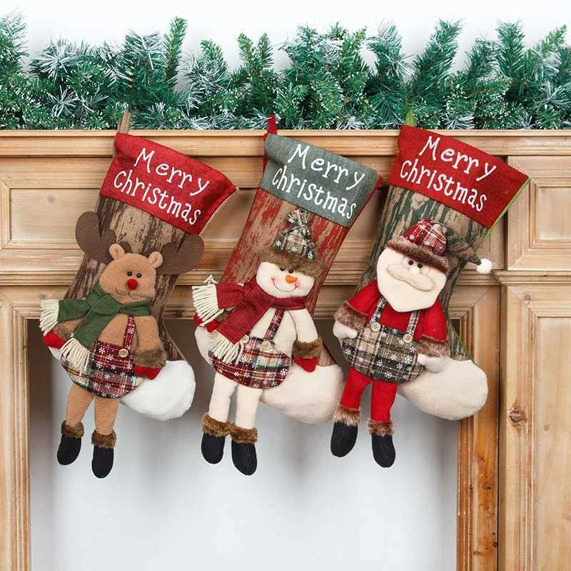 Cartoon Large Capacity 3D Christmas Socks Santa Claus Snowman Elk Pattern Christmas Stocking Creative Xmas Tree Ornament Gift H251107-image-1083628311