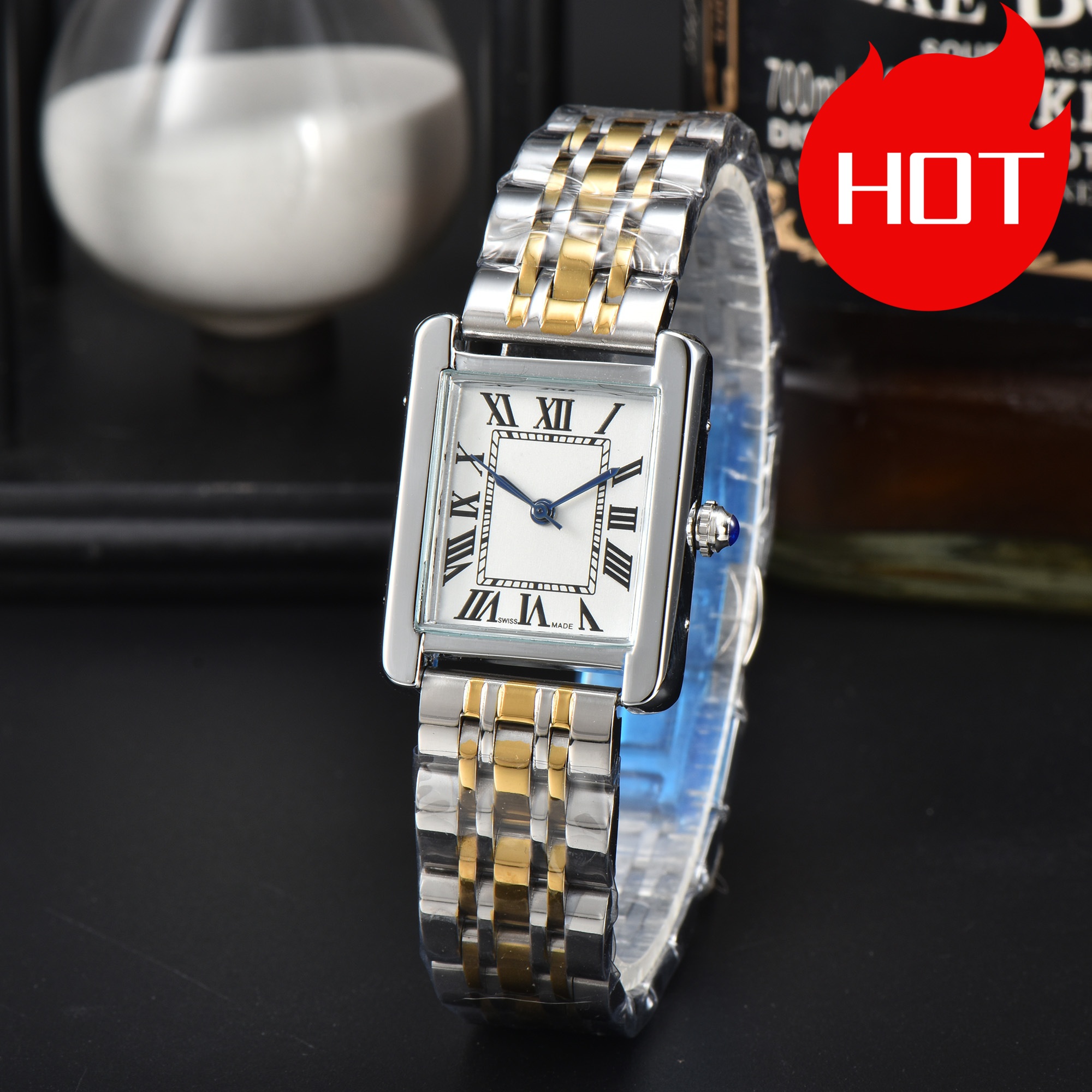 Luxury Watch Womens lyTANKity Watch Square Watches Diamond Premium Quartz Movement Stainless Steel Bracelet Sapphire Glass Waterproof women Wristwat