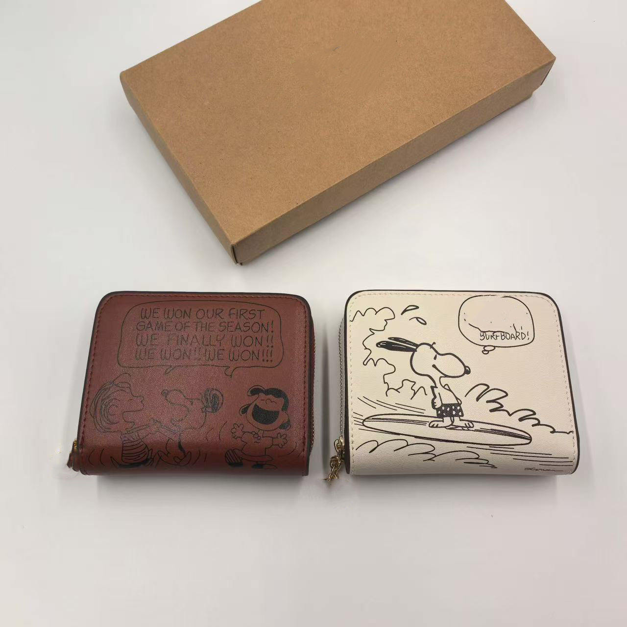 Designer Peanuts Wallet Graffiti Newspaper Printed Small Surround Zipper Card Bag Mens Card Holder Women Snoopys Leather Wallet Zipper Coin Purse Cl