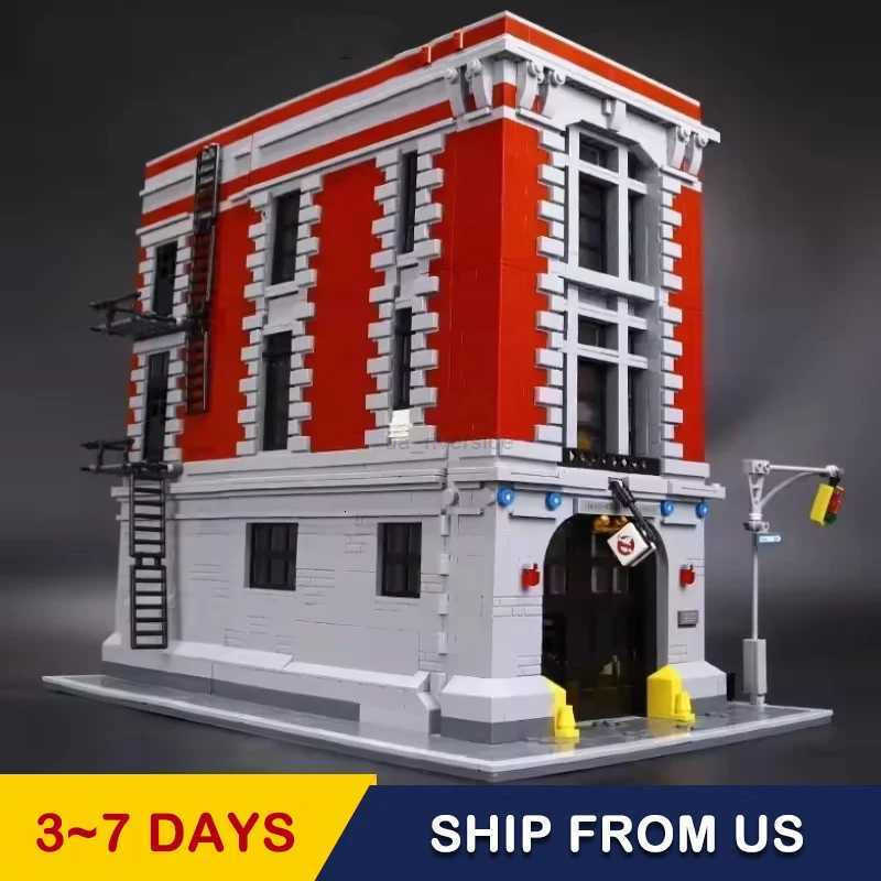 In stock Ghostbusters Firehouse quarters MOC Building Blocks Bricks street view Adt Bricks Gift Cpatible 75827 4634pcs C251106-image-1083537125