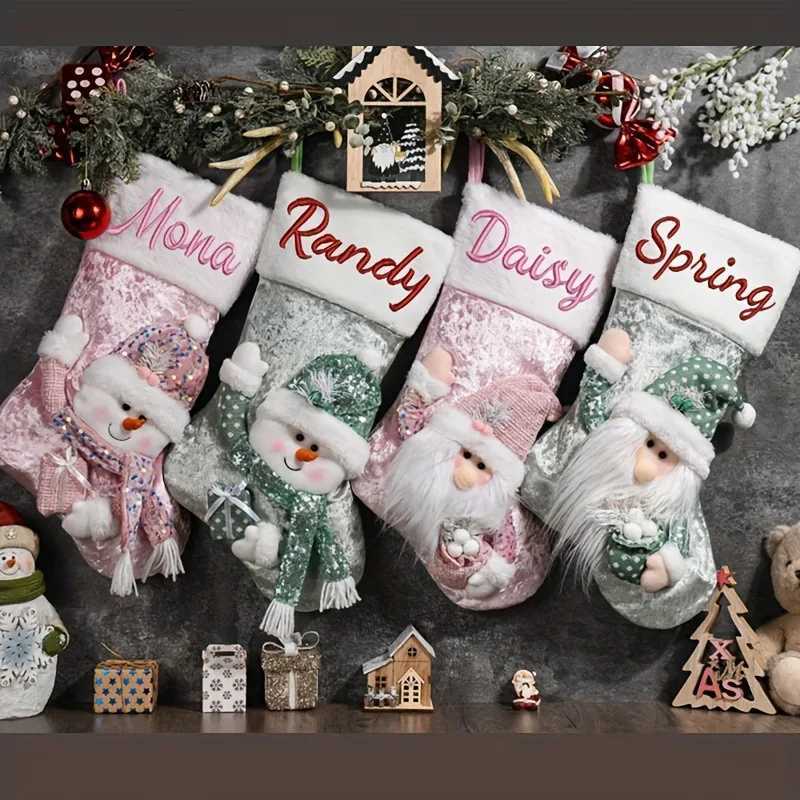 1pc Large-si Three Series Christmas Stockings Ornaments Gift Bags Christmas Supplies Christmas Pttes Cloth Modern Simple H251107-image-1083627163