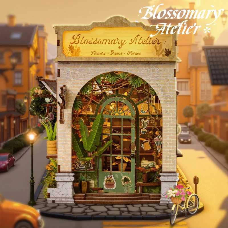 DIY Wooden Blossomary Atelier Flower Cottage Figurines Miniatures Bookend Assembled Houses Casa for Friends Gifts Home Decor K251106 K260321-image-1098415730