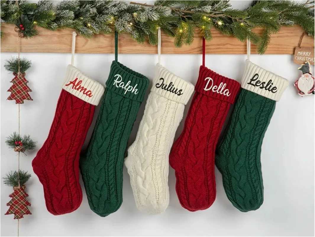 Personali Christmas Stockings with Family Name Cust Stockings Monogram Stockings Embroidery Knit Stockings Christmas Gifts H251107-image-1083628108