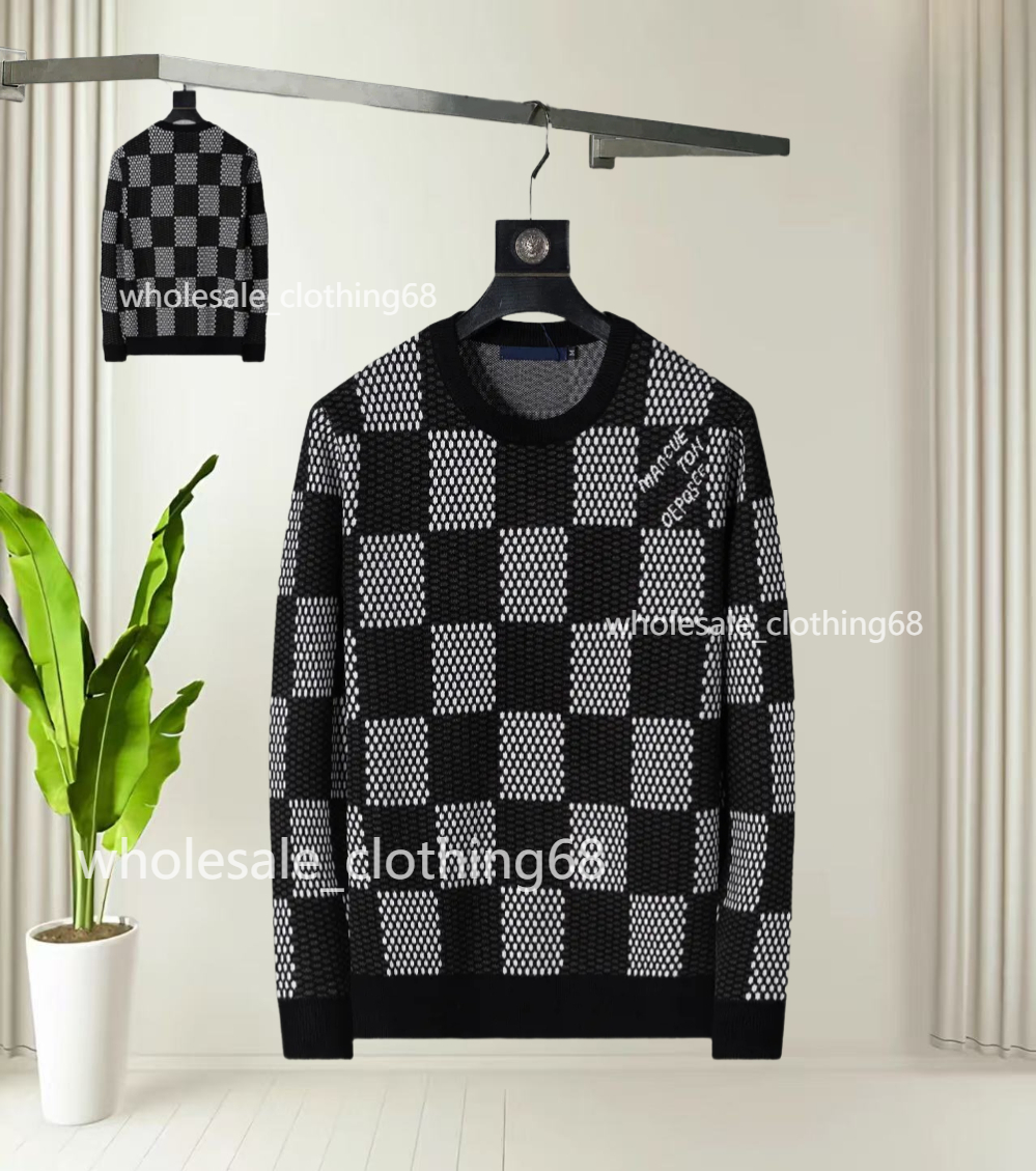 Pull haut de gamme pour hommes, tricot à manches longues, tricot brodé, thermique d'hiver, taille M-3XL #20