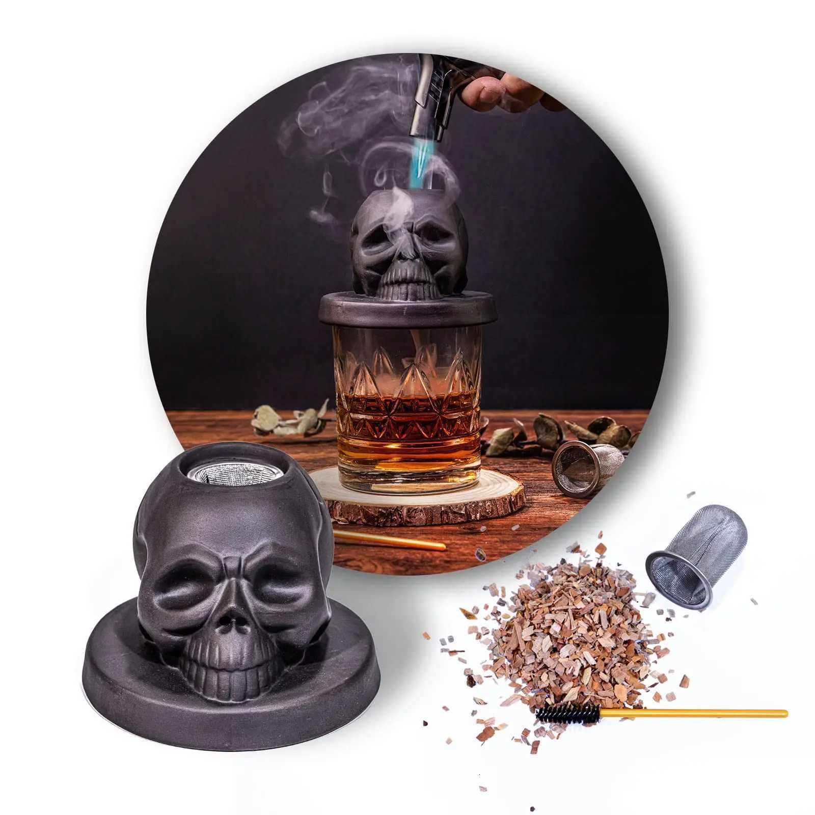 Cocktail Smoker Kit with 4 Flavors - Bourbon Ceramics Skl Infuser Old Fashio Drink Smoker Kit Birthday Gifts for Men Dad Y251107-image-1083604206