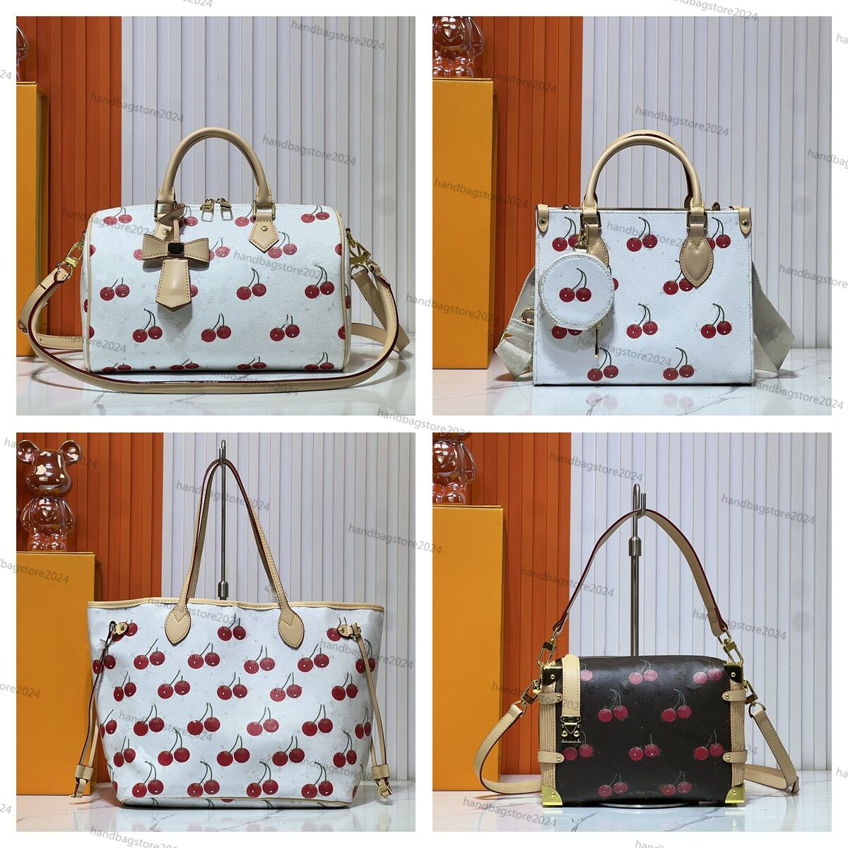 Designer Never fulls Bags Shopping Wallet Women cherry Side trunk Cross body Shoulder Bag Leather Messenger Travel Beach Bag Ladies Sacoche Hobos Pu