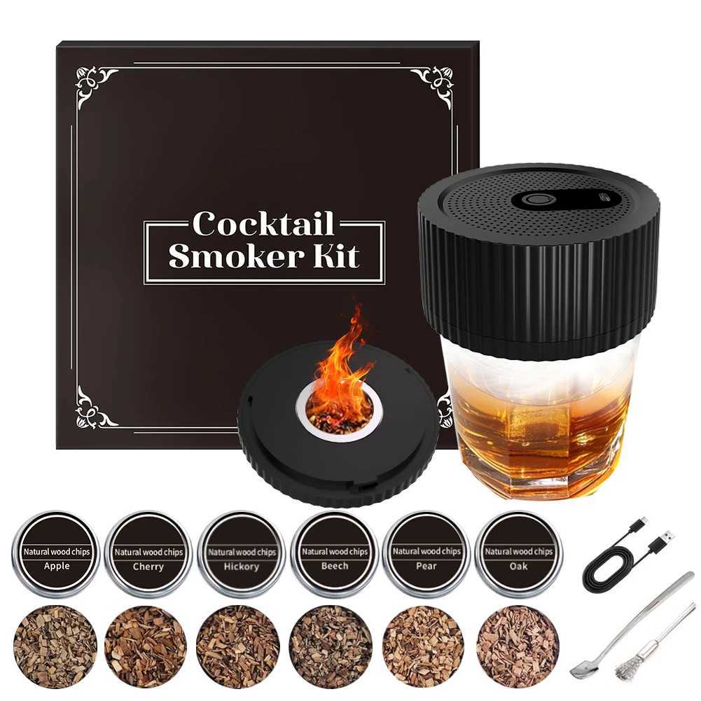Electric Whiskey Smoker Kit Electric Smoking Kit with 6 Flavors Wood Chips Cocktail Smoker Kit lti-Function for Boss Boyfriend Y251107-image-1083602138