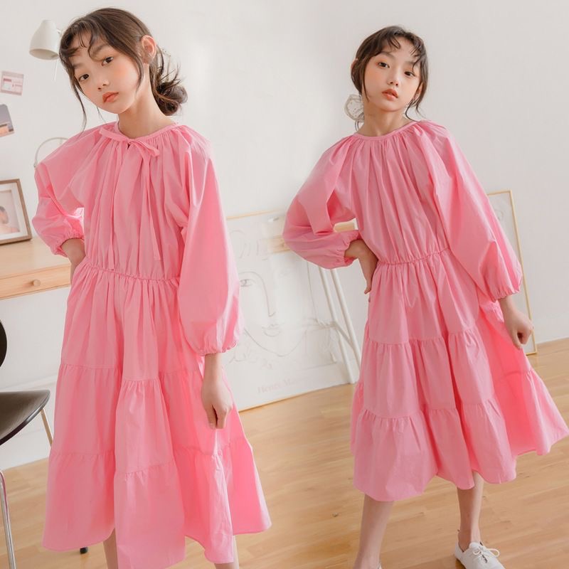 D637 Girls&#039; dresses for spring 2022, stylish cake dresses, Korean style, Mori girl fashion, long-sleeved princess dresses.-image-1083680392