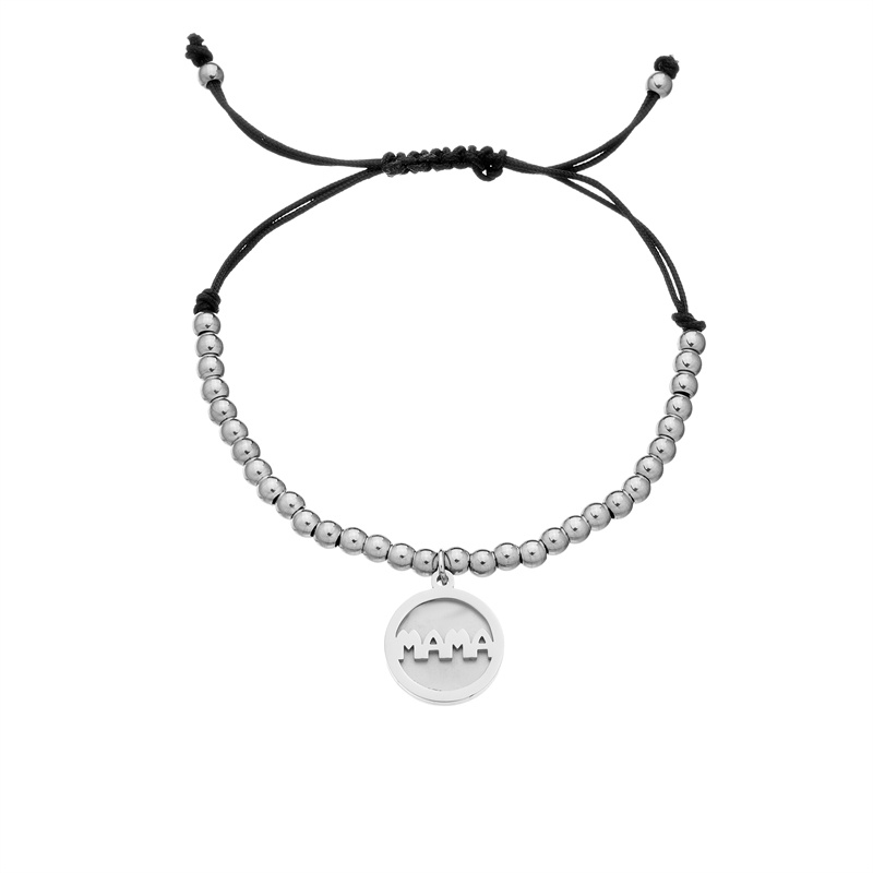 New Fashion Women Mother Silver Gold Stainless Steel Blue Heart Mama Round Circle Chain Bracelets Jewelry Pulsera Mother's Day Gift
