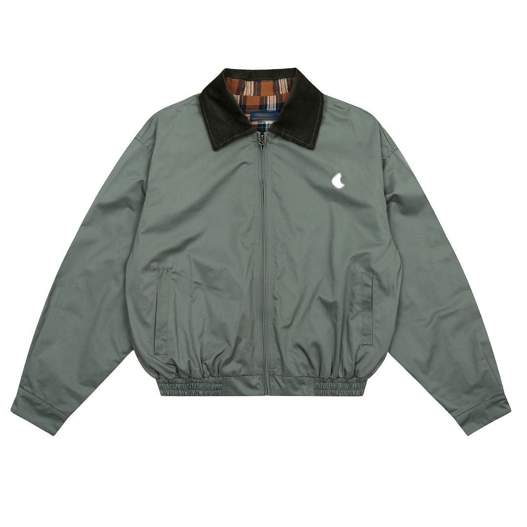 mens designer jacket polo jackets horses embroidery vintage style stand collar cleanfit coat