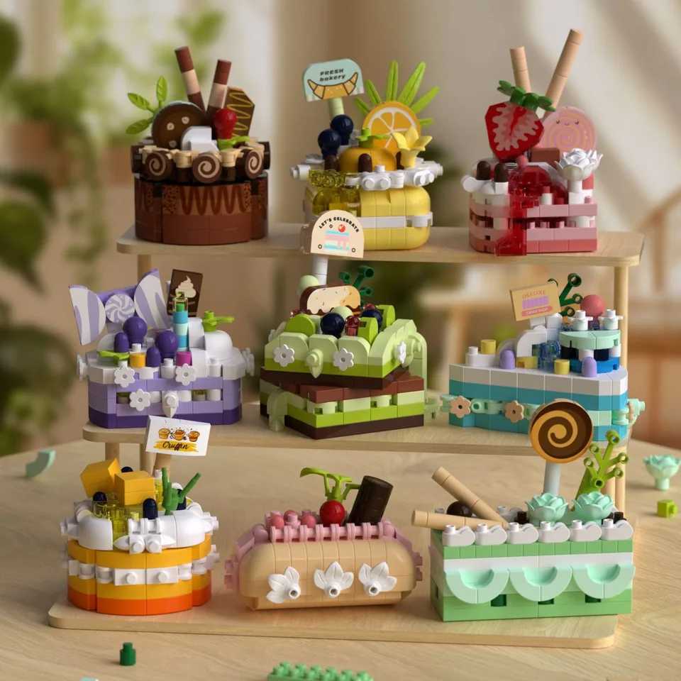 Creative Kaii cake Building blocks Cake model DIY decorative toys for children Christmas gifts birthday gifts C251110-image-1084007120