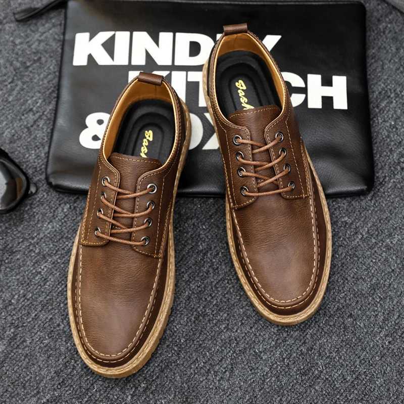 Mens Waterproof Oil Resistant Niche Lace Up Seasonal Bestseller Plus Size Casual Driving Shoes Business Attire Z251107