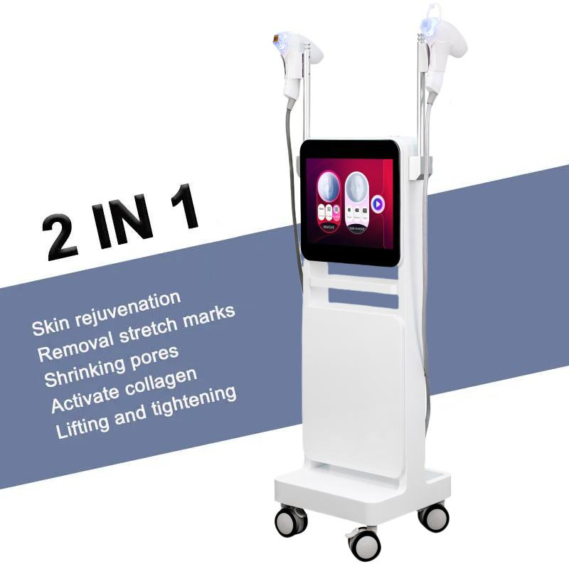 Professional 2 Handles Rf Microneedling Beauty Device Wrinkle Removal Anti Aging Skin Care Radio Frequency Skin Tightening Equipmentfor Face