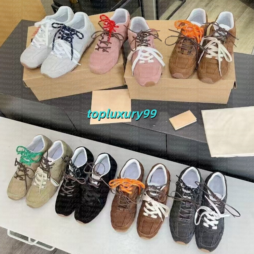 miushoes Designer sneakers NEW 530 Canvas Casual shoes leather sneakers Low Heel flats Knot Loafers Luxury Women Running irregularity Matte Runni-image-989818531
