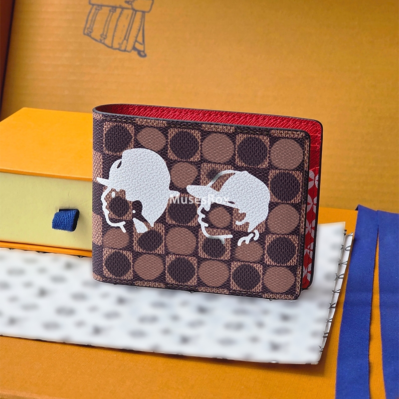 10A Designer wallet Genuine Leather purse short wallet plaid style credit card holder clutch wallet cardholder multiple coin purse luxury mens wa-image-897520084