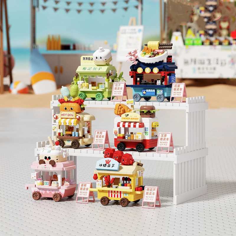 Creative micro-grain assembly building blocks childrens educational toys dream shop selling hamburger car desktop decorations C251110-image-1084007136