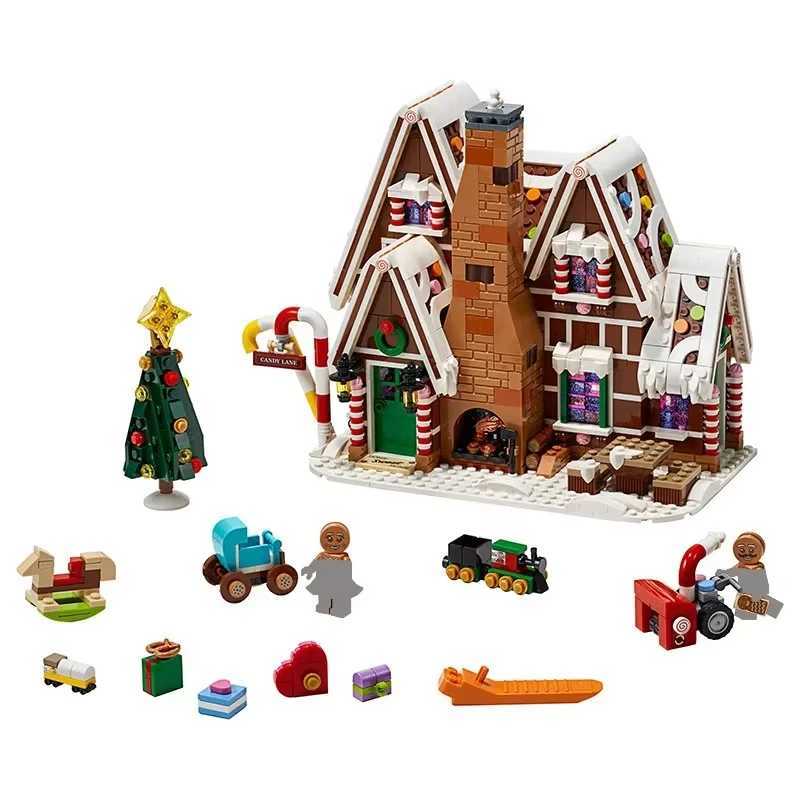Christmas Gingerbread House Family Gathering Building Blocks Bricks Elk Gingerbread Man Childrens Assembly Toys Christmas Gifts C251110-image-1084007339