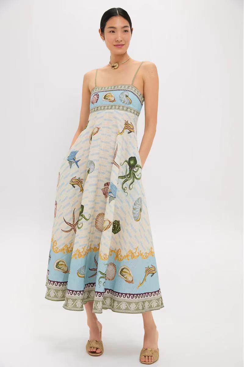 Off-the-shoulder bohemian dress A-line skirt dress Designer Basic Casual Dresses Women Sexy Dresses Lady Slip Dress Summer Skirt with Chest Party Dr