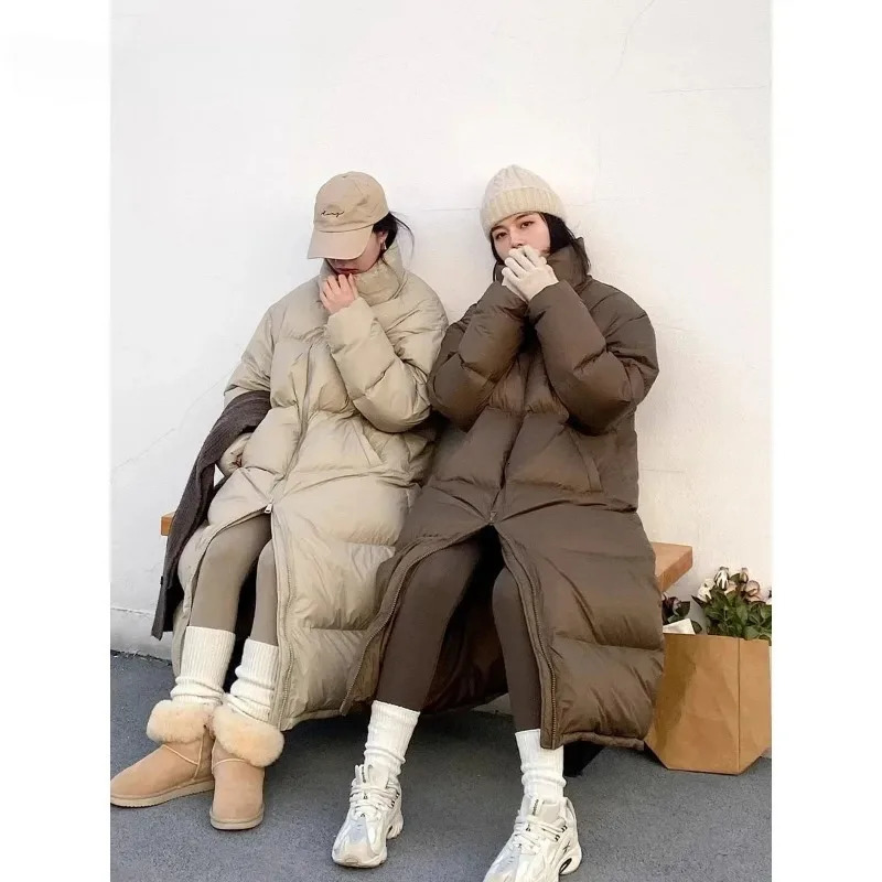 CHIC VEN Women Down Coats Long Thick Warm Jackets Overcoat White Duck Loose Casual Jacket Autumn Winter 2023 251107