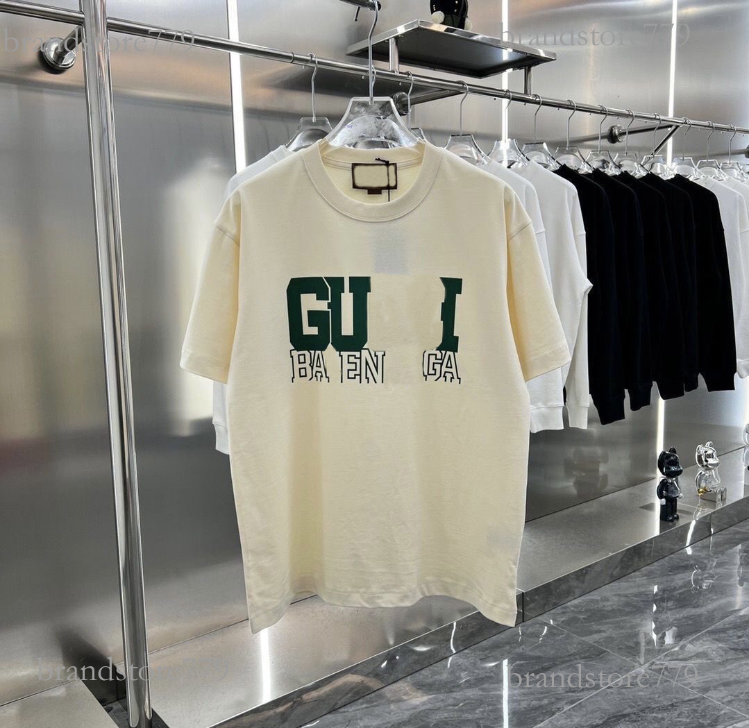 Summer new brand short sleeve fashion pure cotton round neck letter casual mens and womens T-shirt top