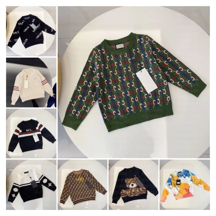 Designer sweater Cardigan Winter Warm Boys Girls knit hoodie Baby Hoodie Fashion letter hooded sweater Size 90cm-150cm D004