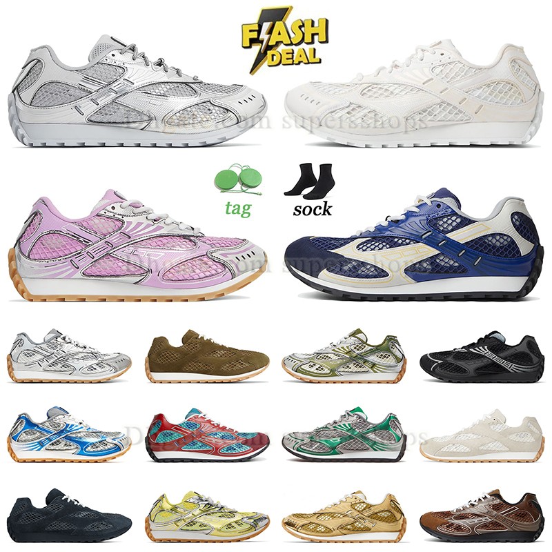 DHgates Runner Orbit Dress Shoes Trainers Retro Versatile Jogging Walking Mesh Mens Women Schuhe White Black Fishnet Upper Round Toe Parakeet Lightw