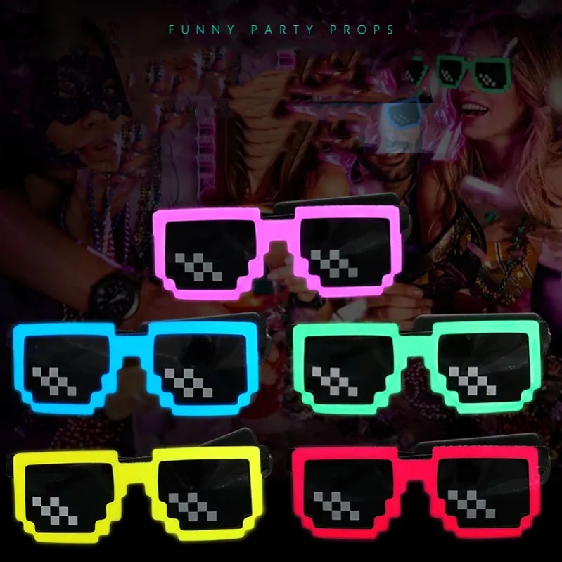 Draadloze LED-lichtbril Led Pixel-zonnebril Feestartikelen Glow in the Dark Neon-bril voor Rave Party Halloween Z 10.30-7