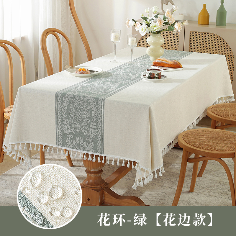 Thickened dining table cloth household square wear-resistant waterproof and oil-proof table cloth B9QZ01-image-1100760859