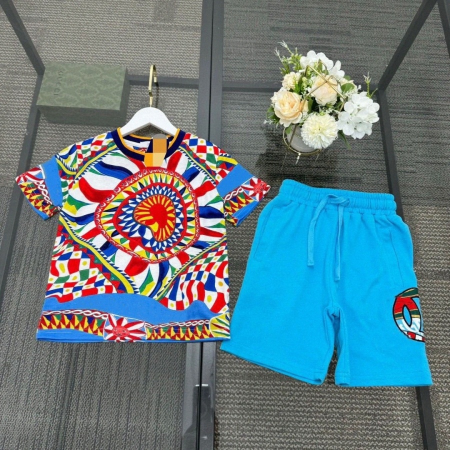 designer short sets Baby T-shirts Dresses Clothing Sets kids toddler girls boys fashion summer baby children blue green white blue set k4gI#-image-1052592700