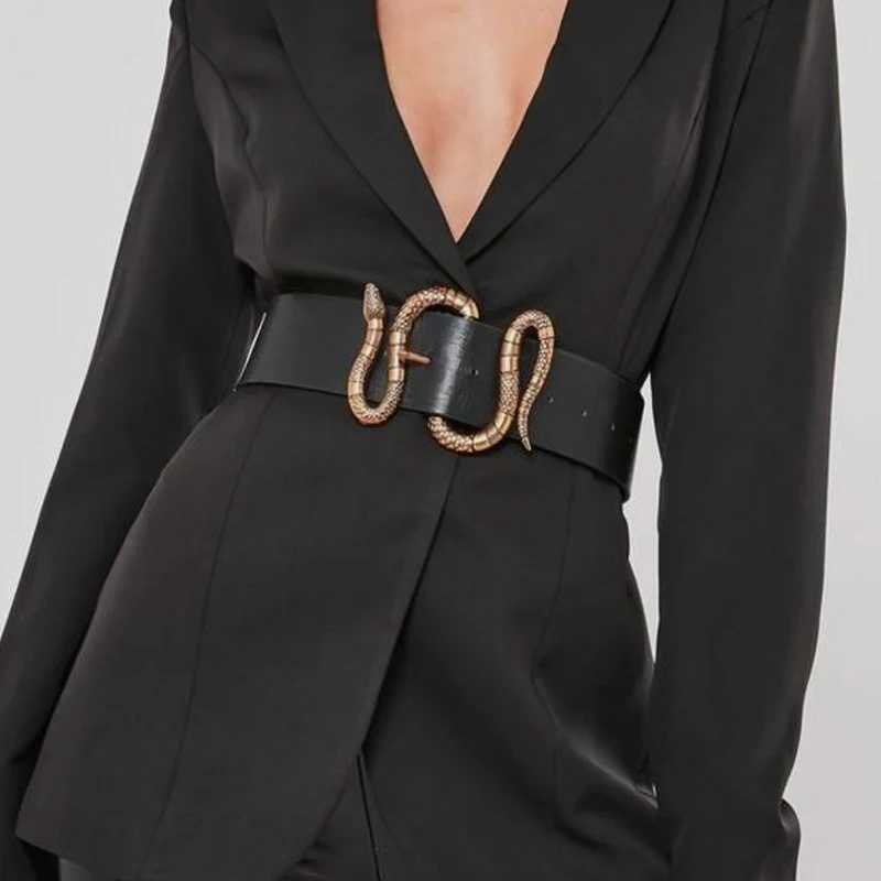 elegant brands High-end Women's luxury leather belt female Snake Wide belt for Women goth corset cummeund Punk Mens belts M261016