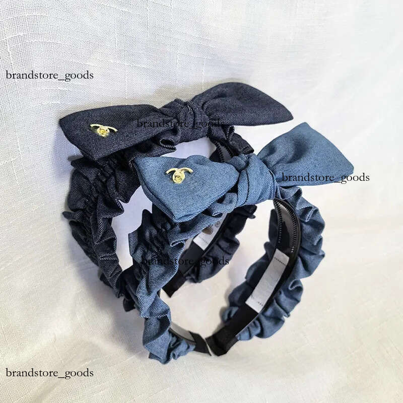 2Pcs Luxury Designer Headbands Brand Bow Denim Hairband Fashion Jewelry Womens Sport Hair Hoop Hairjewelry Gifts 369-image-1083850429