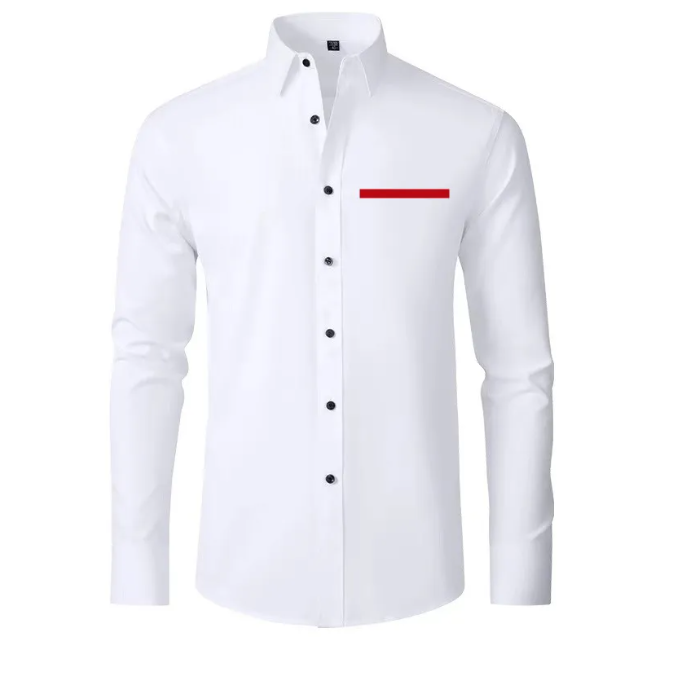 Mens casual shirts quality designer business tees classic long Sleeve Shirt solid color letter Autumn and Winter Casual Designers business