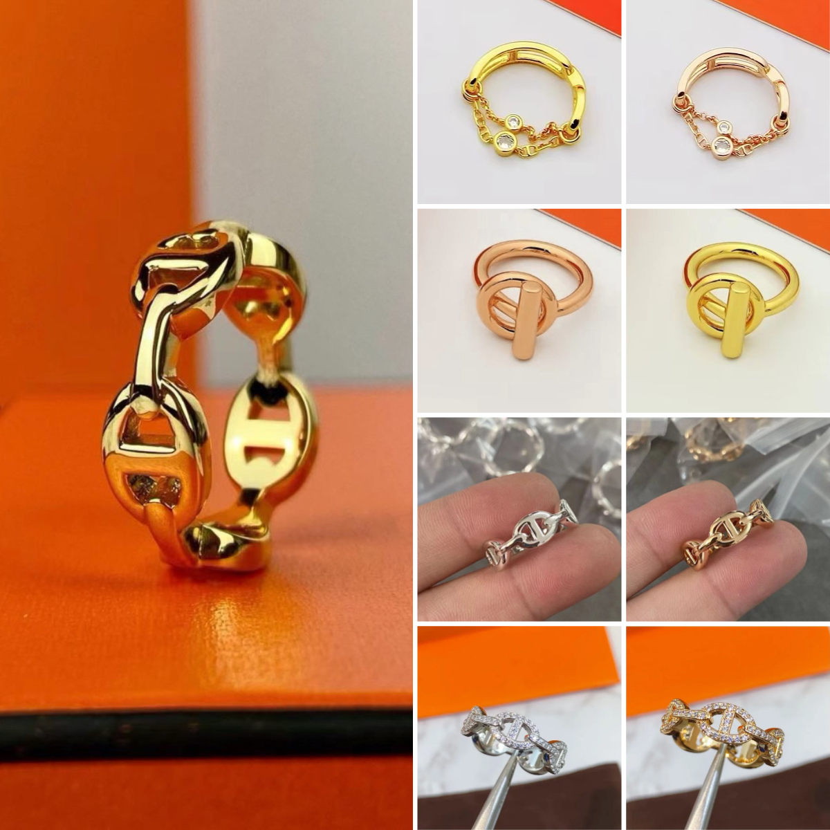 luxury ring designer jewelry women wedding ring Vintage rings for women engagement Fashion personality pig nose rings wed band gold woman silver-image-1083911843