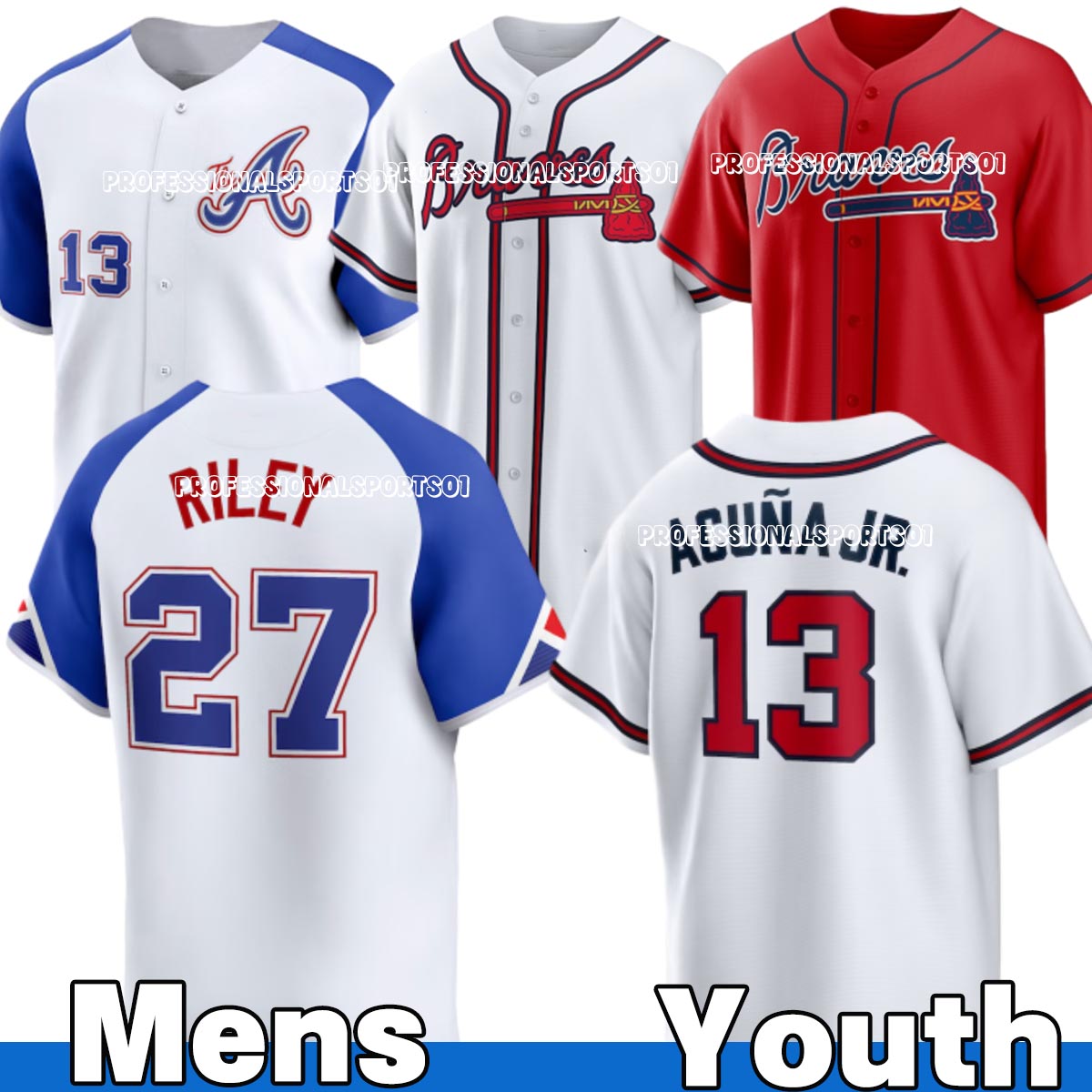 Atlantacity Baseball Jerseys Braves Jerseys Ronald Acuna Jr. Jersey #1 Ozzie Albies Chris Sale Austin Riley Matt jersey-image-937602768