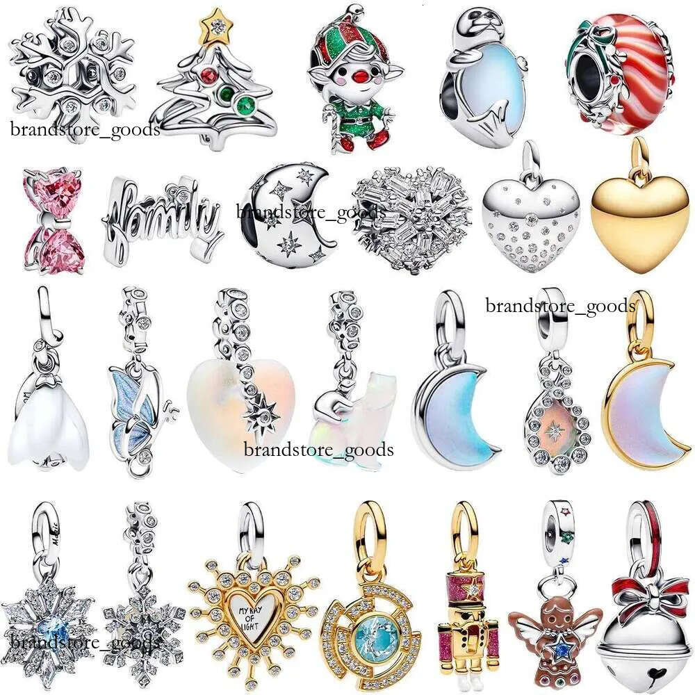 2025 New 925 Sterling Silver Christmas Charms Butterfly Snowflake Earrings Beads Pendants Fit Bracelet Necklace DIY Jewelry Gift 170-image-1083850688