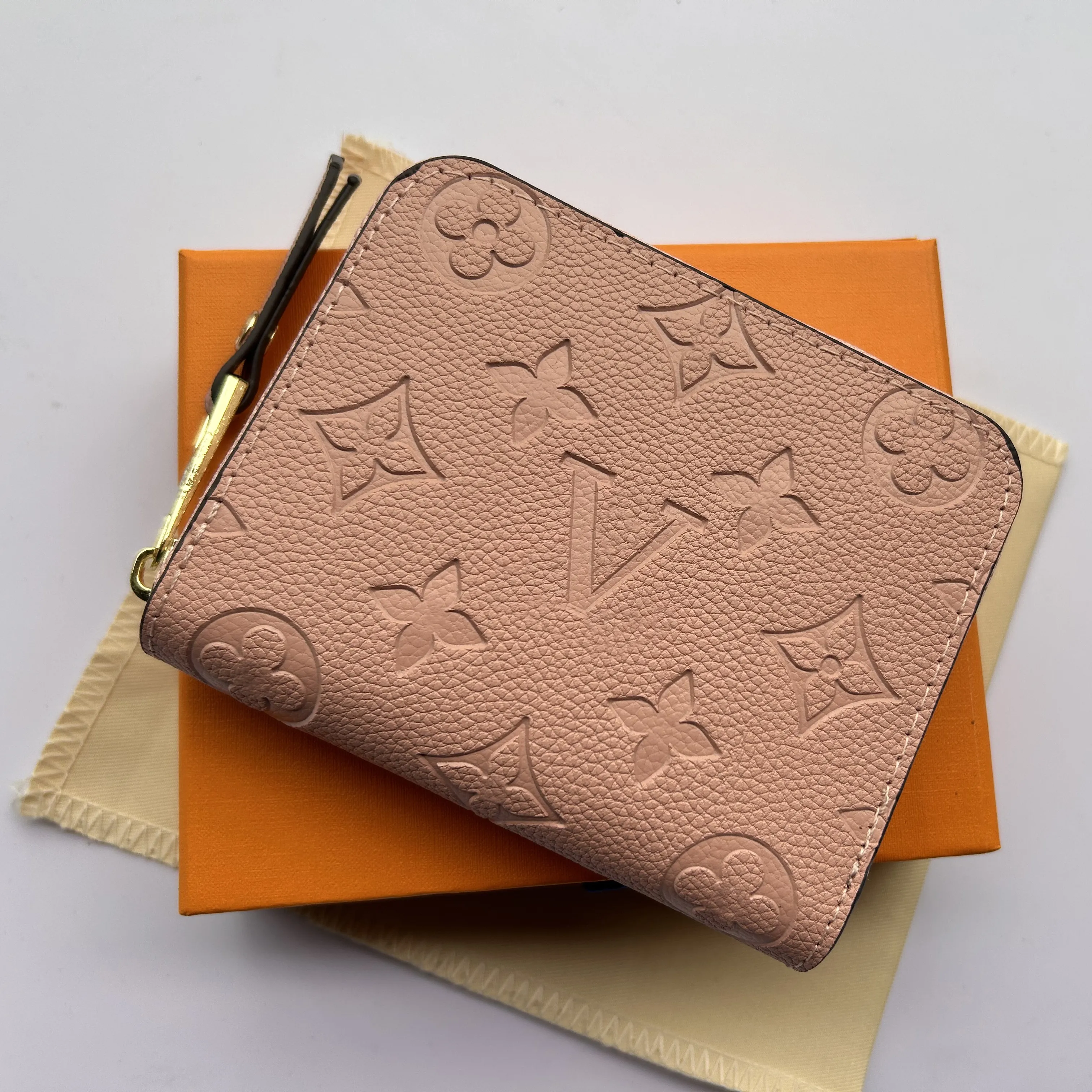Fashion Designer Wallets Womens Short Purses Emed Flower Letters Credit Card Holders Ladies Plaid Money Clutch Bags With out Box And bag High-Qua