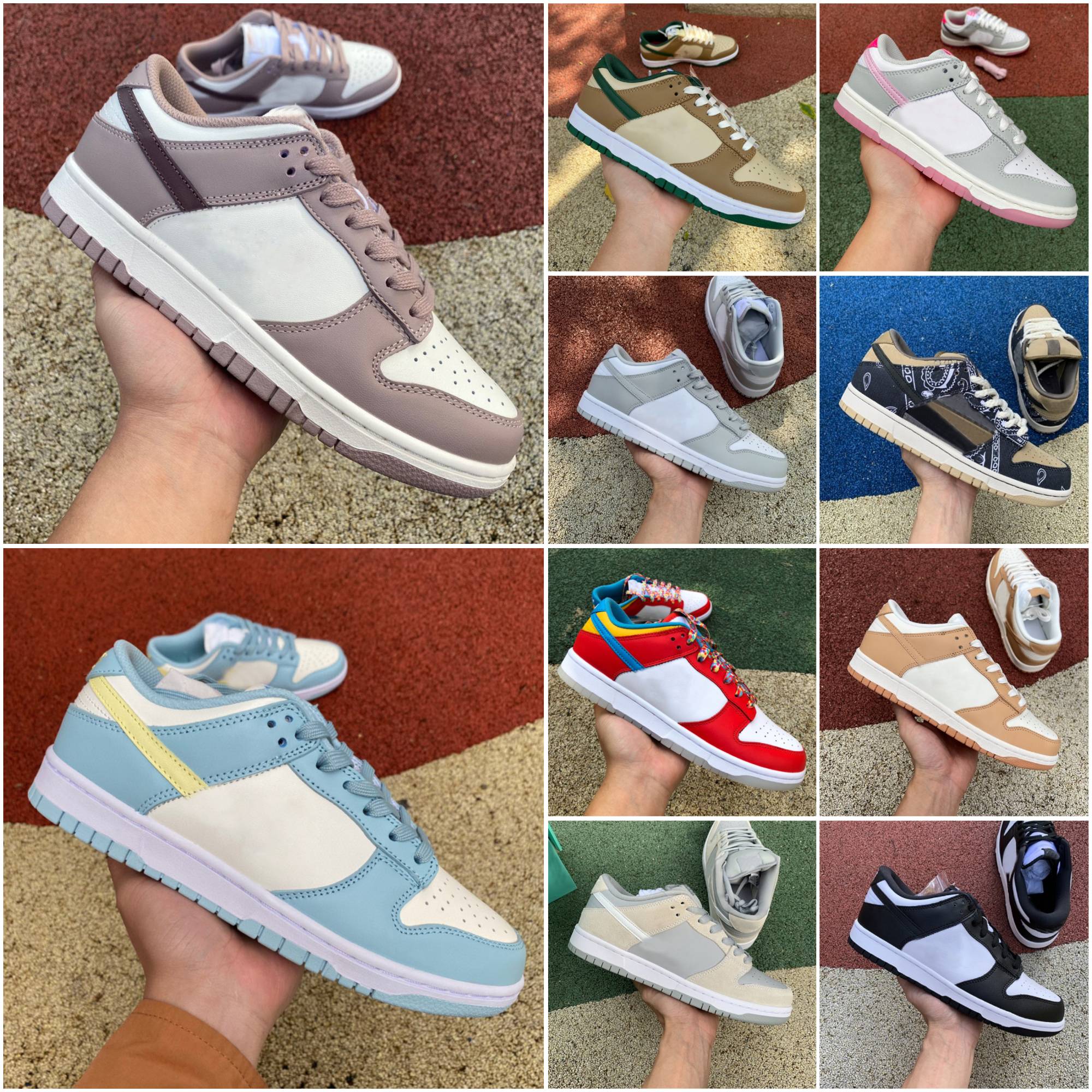 Designer shoes Low Casual Shoes Mens Women White Black Pandas Grey Fog Photon Dust Harvest Moon University Blue Kentucky Safari Mix Pacific Moss Tra