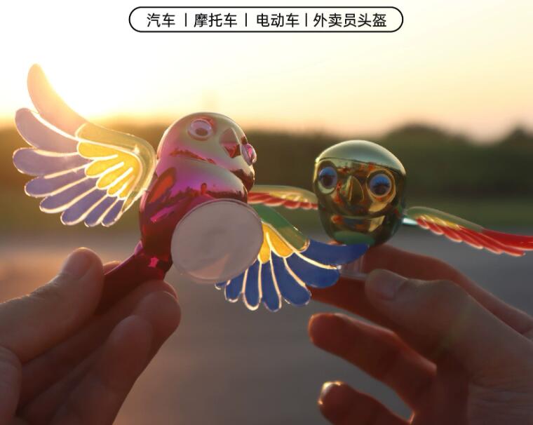 Simulated flying birds worker ornaments wings fun electric bike riders helmets rearview mirrors car decorations Z 10.31-5-image-908638150