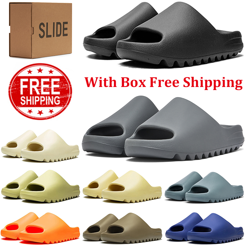 With Box Designer Slide Slipper Men Women Slider Sandals Black White Orange Blue Claquette Loafers Free Shipping Woman Dh gate Room House Shoes D