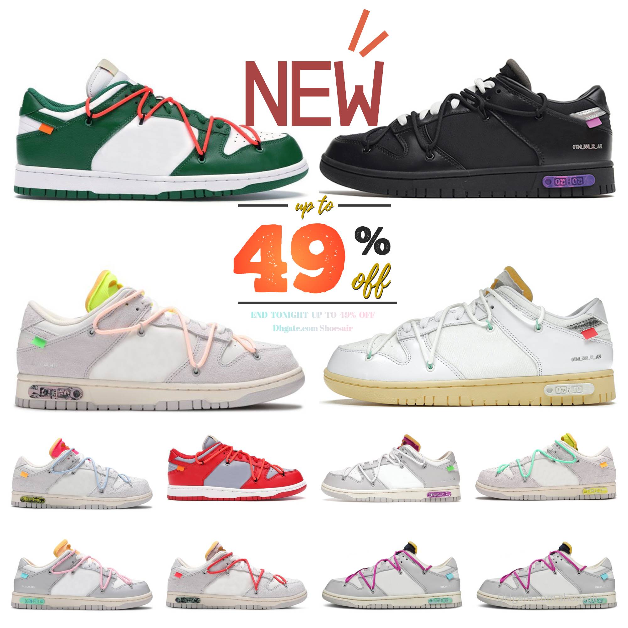 2025 Top Designer The Lot 01- 50 Sports Shoes Trainers Mens Womens 09 10 White Black Pandas Green Fog Unc Traisners Varsity Pure Platinum Grey Blue