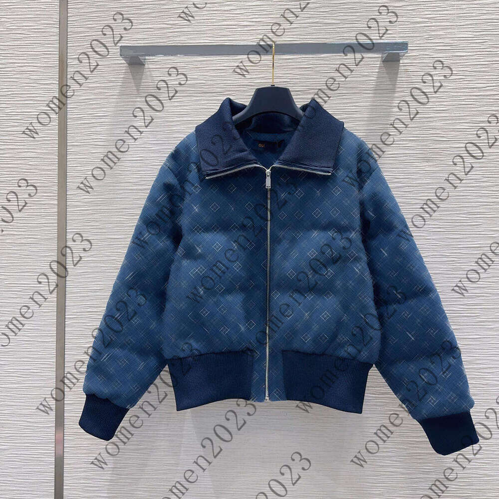 Blue Women's Casual Down Jacket Designer Style Letter Print Logo Brand Pattern Design Basic Fit Comfortable Wear Suitable for Autumn and Win