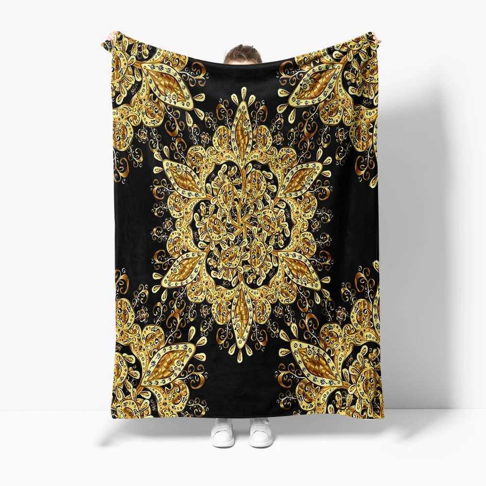Vintage Paisley Floral Print Fleece Blanket Bohemian Decorative Throw Blanket Large Soft Cozy Bed Blanket for Sofa DecorW251107-image-1083906081