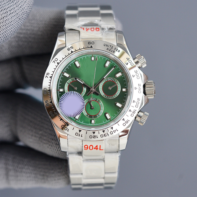 Haute qualité 2813 montre à mouvement mécanique automatique type Cosmos 40MM cadran vert argent bracelet en acier inoxydable montre pour hommes