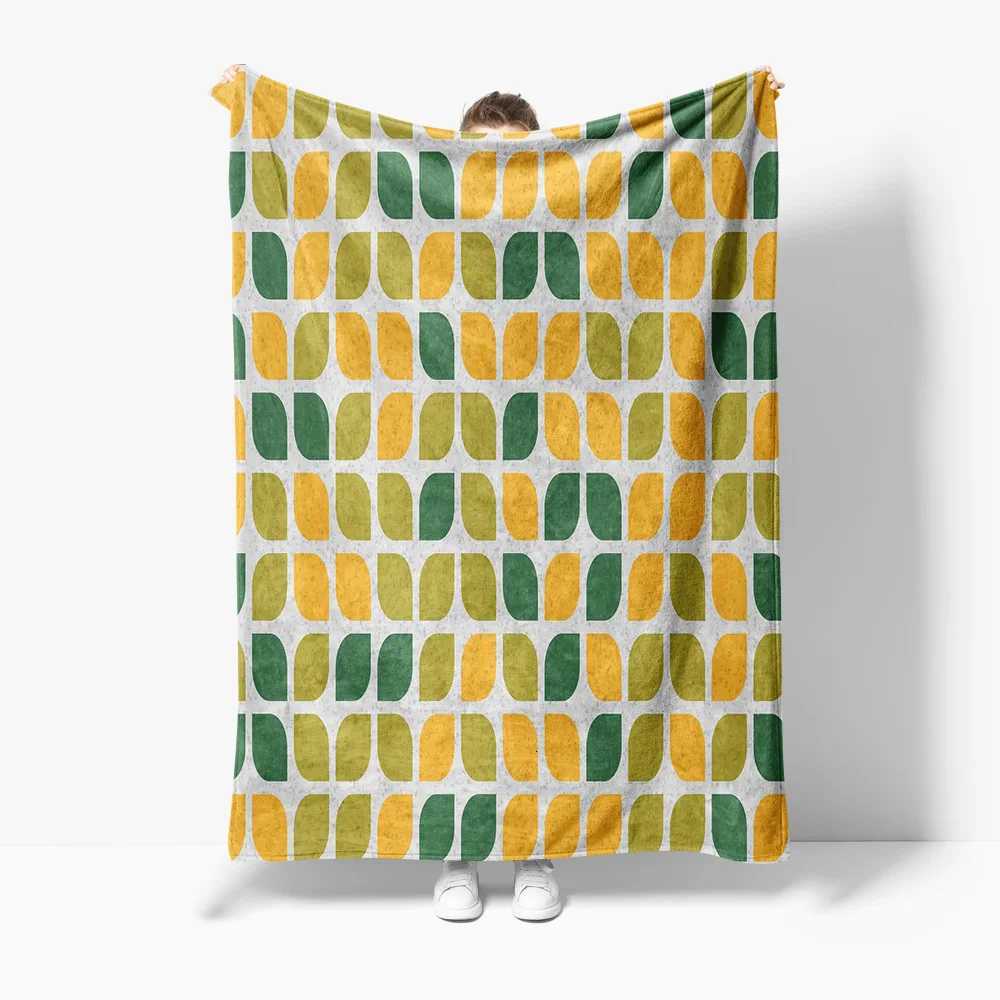 Geometric Half Moon Pattern Fleece Blanket Sofa Throw Bed Cover for Living Room Decor GiftW251107-image-1083906336