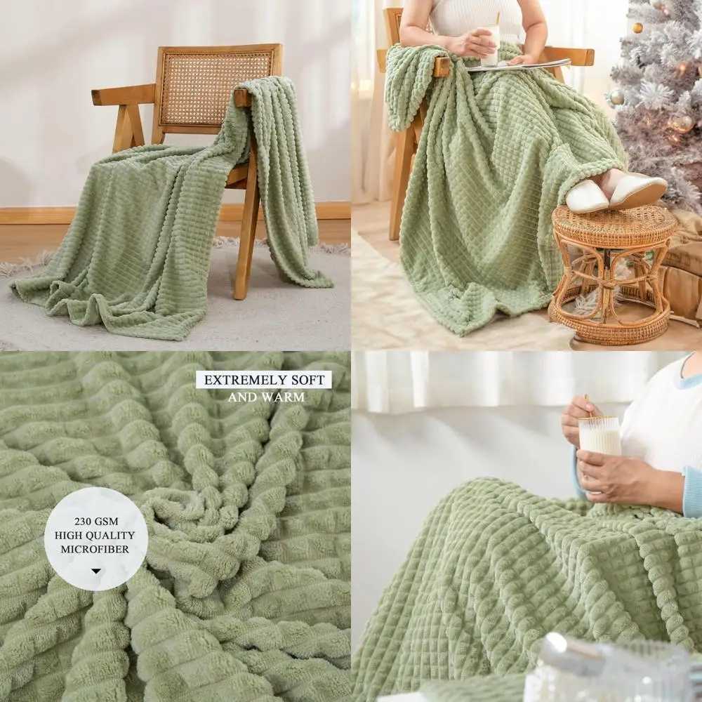 simpleopulence sage green throw blanket-super soft fluffy blankets 50x70 inches cozy lightweight fleece blanket for couch bed oW251107-image-1083906495