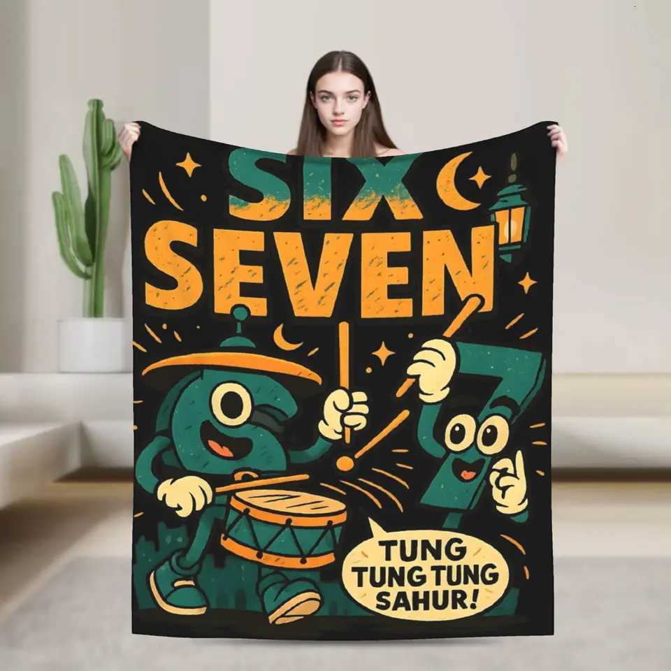 67 Six Seven 6-7 Funny Italian Brainrot Blanket Multi-size Warm Cozy Fluffy Throw Blankets for Sofa Couch and BedW251107-image-1083904770