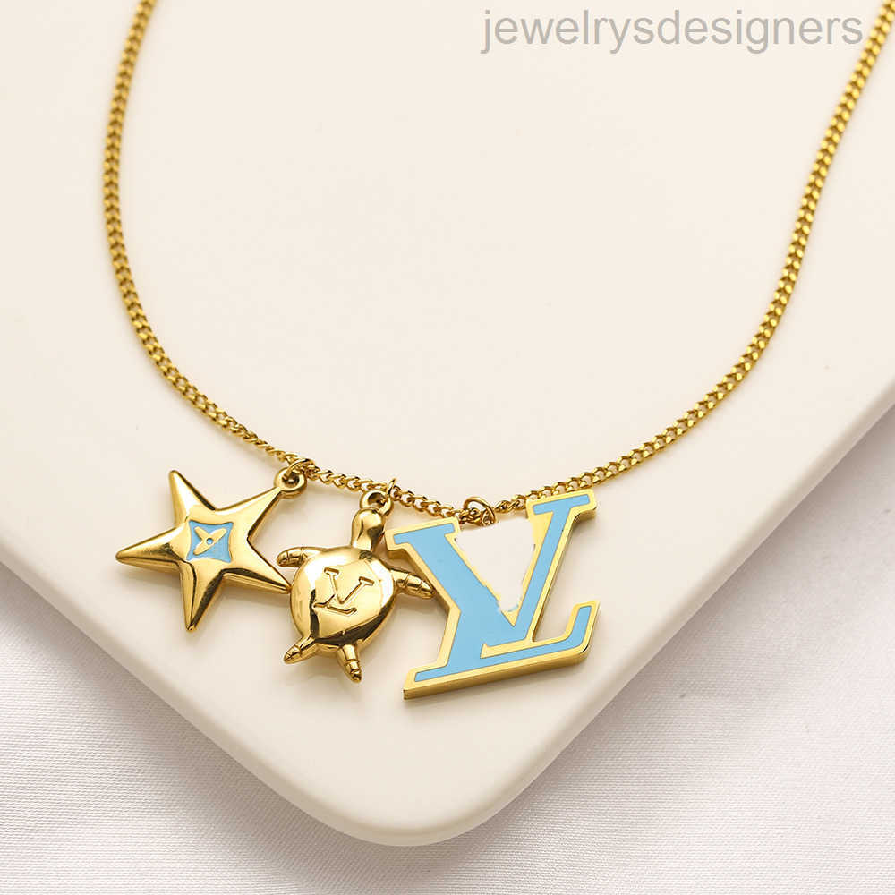 Newest style Luxury High Quality Fashion Women Designer Double Designer Necklaces 18K Gold Plated Pendant Necklace Wedding Party ewelry Gift