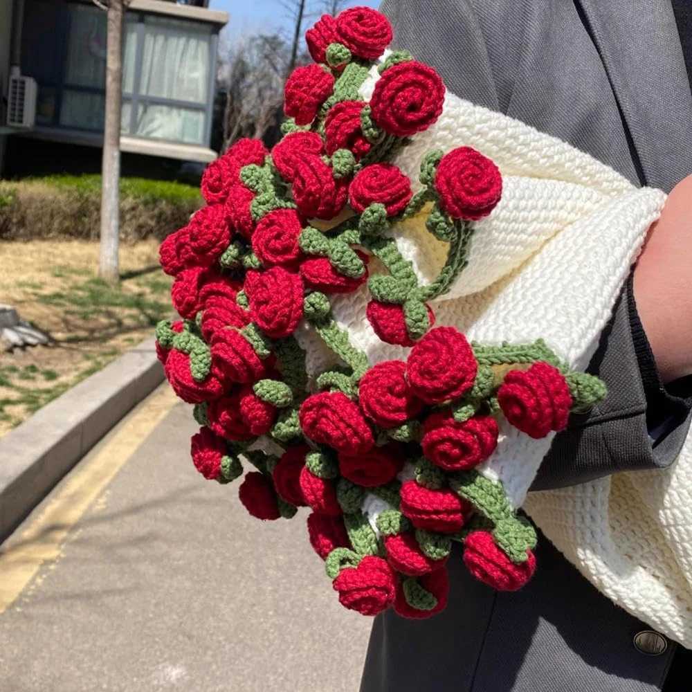 1pcs Finished Flower Bouquet Blanket Soft and Lightweight Knitted Throw Blankets for Birthday Wedding Valentines Day Home DecorW251107-image-1083906913